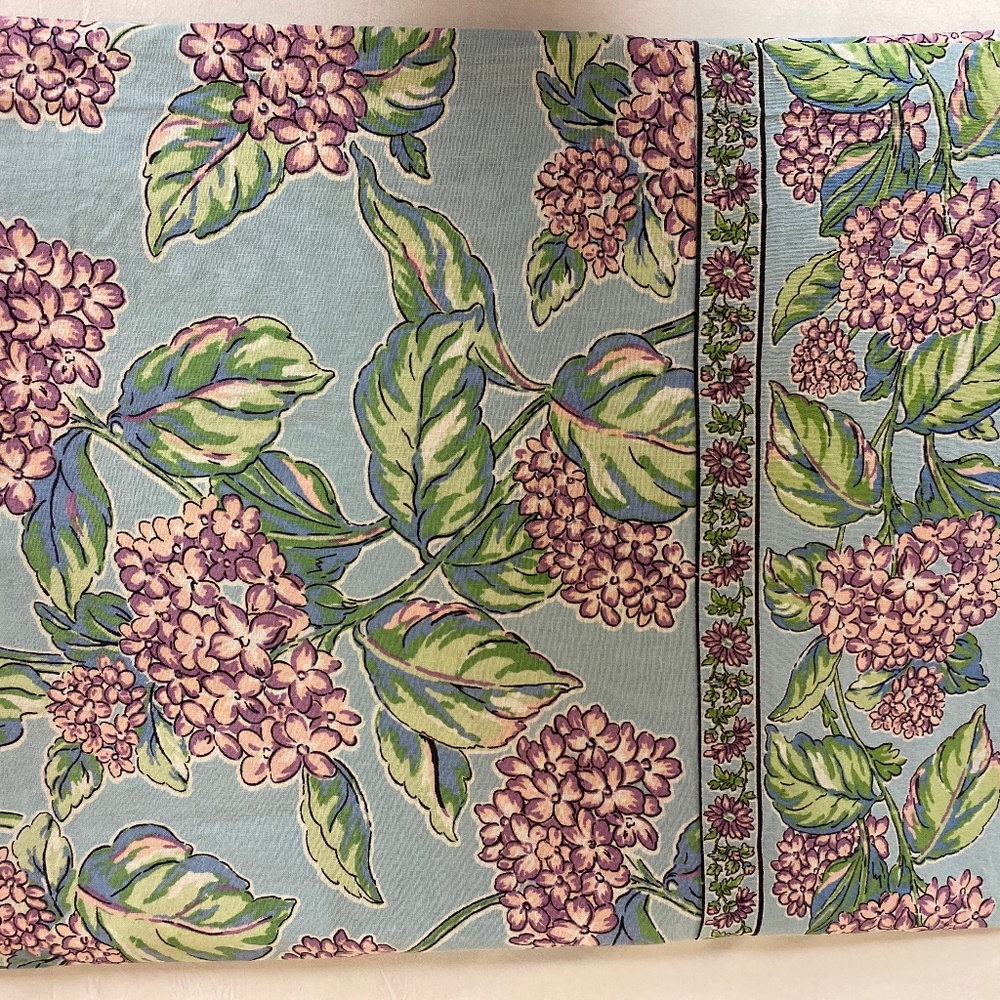 April Cornell Hydrangea Tablecloth, 60 x 80”, Unused